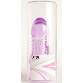 Фиолетовая гелевая насадка с шипами - 13 см. - Toyfa Basic - в Новошахтинске купить с доставкой