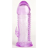 Фиолетовая гелевая насадка с шипами - 13 см. - Toyfa Basic - в Новошахтинске купить с доставкой