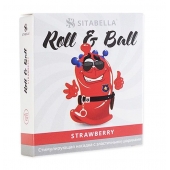 Стимулирующий презерватив-насадка Roll   Ball Strawberry - Sitabella - купить с доставкой в Новошахтинске