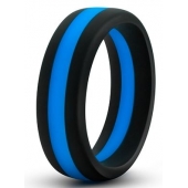 Черно-синее эрекционное кольцо Silicone Go Pro Cock Ring - Blush Novelties - в Новошахтинске купить с доставкой