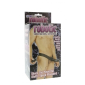 Мужской фаллопротез с вибрацией ROBOTIC MALE STRAP-ON BLACK - 17 см. - Seven Creations - купить с доставкой в Новошахтинске