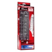 Прозразная закрытая насадка на пенис с поддержкой мошонки Clearly Ample Penis Enhancer - 22 см. - XR Brands - в Новошахтинске купить с доставкой