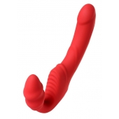 Красный безремневой страпон с вибрацией - ToyFa - купить с доставкой в Новошахтинске