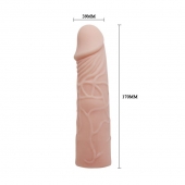Закрытая телесная насадка-фаллос - 17 см. - Sex Expert - в Новошахтинске купить с доставкой