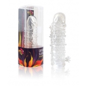 Закрытая прозрачная рельефная насадка Crystal sleeve - 13 см. - Erowoman-Eroman - в Новошахтинске купить с доставкой