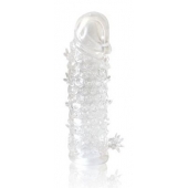 Закрытая прозрачная рельефная насадка Crystal sleeve - 13 см. - Erowoman-Eroman - в Новошахтинске купить с доставкой