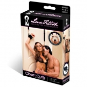 Черные фиксаторы с креплением к двери - Lux Fetish - купить с доставкой в Новошахтинске