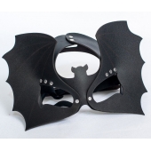 Черная кожаная маска на глаза  Летучая мышь - Sitabella - купить с доставкой в Новошахтинске