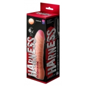Телесная изогнутая насадка на Harness с коннектором BLACK LINE - 17 см. - LOVETOY (А-Полимер) - купить с доставкой в Новошахтинске
