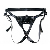 Черный пояс-трусики с насадкой  Soft-Принц  - 17 см. - LOVETOY (А-Полимер) - купить с доставкой в Новошахтинске