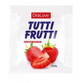 Пробник гель-смазки Tutti-frutti с земляничным вкусом - 4 гр. - Биоритм - купить с доставкой в Новошахтинске