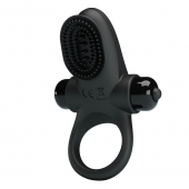 Черное эрекционное виброкольцо в клиторальной щеточкой Vibrant Penis Ring II - Baile - в Новошахтинске купить с доставкой