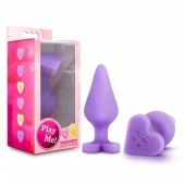 Фиолетовая анальная пробка Naughty Candy Heart Do Me Now - 8,9 см. - Blush Novelties - купить с доставкой в Новошахтинске