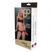 Красно-чёрные наручники на металлической цепочке - Blush Novelties - купить с доставкой в Новошахтинске