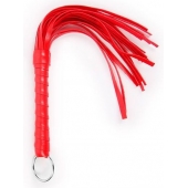 Красная плеть с рукоятью в оплетке - 28 см. - Notabu - купить с доставкой в Новошахтинске
