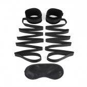 Чёрные манжеты для фиксации на кровати Bondage Bed Strap - Lux Fetish - купить с доставкой в Новошахтинске