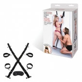 Чёрный набор для фиксации у двери - Lux Fetish - купить с доставкой в Новошахтинске