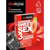 Презервативы для орального секса DOMINO Sweet Sex с ароматом клубничного коктейля  - 3 шт. - Domino - купить с доставкой в Новошахтинске