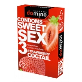 Презервативы для орального секса DOMINO Sweet Sex с ароматом клубничного коктейля  - 3 шт. - Domino - купить с доставкой в Новошахтинске