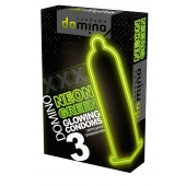 Презервативы DOMINO Neon Green со светящимся в темноте кончиком - 3 шт. - Domino - купить с доставкой в Новошахтинске