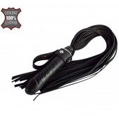 Черная плеть  Ковбой  с ручкой-фаллосом - 55 см. - Sitabella - купить с доставкой в Новошахтинске