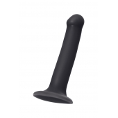 Черный фаллос на присоске Silicone Bendable Dildo M - 18 см. - Strap-on-me - купить с доставкой в Новошахтинске