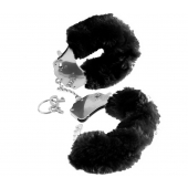 Металлические наручники Furry Love Cuffs с черным мехом - Pipedream - купить с доставкой в Новошахтинске
