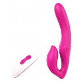 Ярко-розовый безремневой страпон REMOTE DOUBLE DIPPER - 22 см. - Dream Toys - купить с доставкой в Новошахтинске
