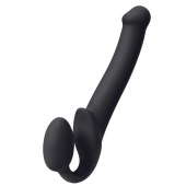 Черный безремневой страпон Silicone Bendable Strap-On M - Strap-on-me - купить с доставкой в Новошахтинске
