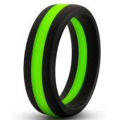 Черно-зеленое эрекционное кольцо Silicone Go Pro Cock Ring - Blush Novelties - в Новошахтинске купить с доставкой