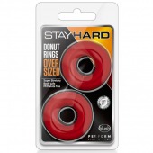 Набор из 2 красных эрекционных колец DONUT RINGS OVERSIZED - Blush Novelties - в Новошахтинске купить с доставкой