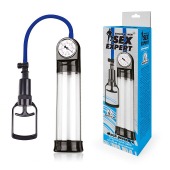 Прозрачная вакуумная помпа Sex Expert с манометром - Sex Expert - в Новошахтинске купить с доставкой