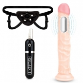 Регулируемые трусики с вибрирующей насадкой - 21 см. - Lux Fetish - купить с доставкой в Новошахтинске
