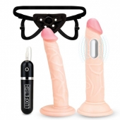 Регулируемые трусики с 2 насадками - 16 и 15 см. - Lux Fetish - купить с доставкой в Новошахтинске