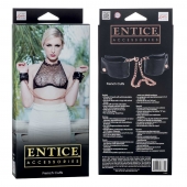 Черные мягкие наручники Entice French Cuffs с цепью - California Exotic Novelties - купить с доставкой в Новошахтинске