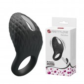 Черное эрекционное виброкольцо с рельефным дизайном Heloise - Baile - в Новошахтинске купить с доставкой