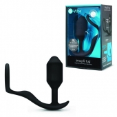 Черное эрекционное кольцо с анальным плагом Snug   Tug - b-Vibe - в Новошахтинске купить с доставкой