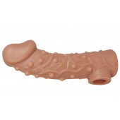 Телесная насадка на фаллос с отверстием для мошонки EXTREME SLEEVE - 15,6 см. - KOKOS - в Новошахтинске купить с доставкой