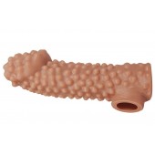 Телесная насадка на фаллос с отверстием для мошонки - 15,6 см. - KOKOS - в Новошахтинске купить с доставкой