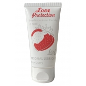 Лубрикант на водной основе с ароматом малины Love Protection Strawberry - 50 мл. - Lola Games - купить с доставкой в Новошахтинске