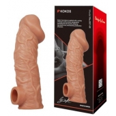 Телесная насадка на фаллос с фиксацией мошонки EXTREME SLEEVE - 15,6 см. - KOKOS - в Новошахтинске купить с доставкой