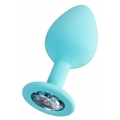 Мятная анальная втулка Brilliant с прозрачным кристаллом - 8 см. - ToyFa - купить с доставкой в Новошахтинске