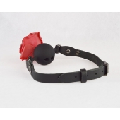 Черный кляп-шар с розой - Sitabella - купить с доставкой в Новошахтинске