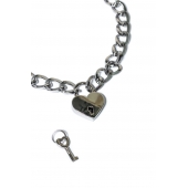 Серебристый ошейник Embrace с ключиком - Lola Games - купить с доставкой в Новошахтинске