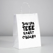 Подарочный пакет  Завтра тебе будет стыдно  - 30 х 24 см. - UPAK LAND - купить с доставкой в Новошахтинске