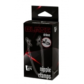 Черные зажимы на соски на цепочке BLAZE DELUXE NIPPLE CLAMPS - Dream Toys - купить с доставкой в Новошахтинске