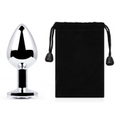 Серебристая анальная пробка с прозрачным стразом - 7,2 см. - Anal Jewelry Plug - купить с доставкой в Новошахтинске