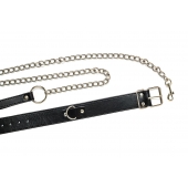 Черный ошейник с поводком Wild - Lola Games - купить с доставкой в Новошахтинске