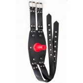 Черный узкий пояс на бедро с телесной насадкой - LOVETOY (А-Полимер) - купить с доставкой в Новошахтинске