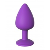 Фиолетовая анальная пробка со стразом Her Little Gem Large Plug - 9,5 см. - Pipedream - купить с доставкой в Новошахтинске